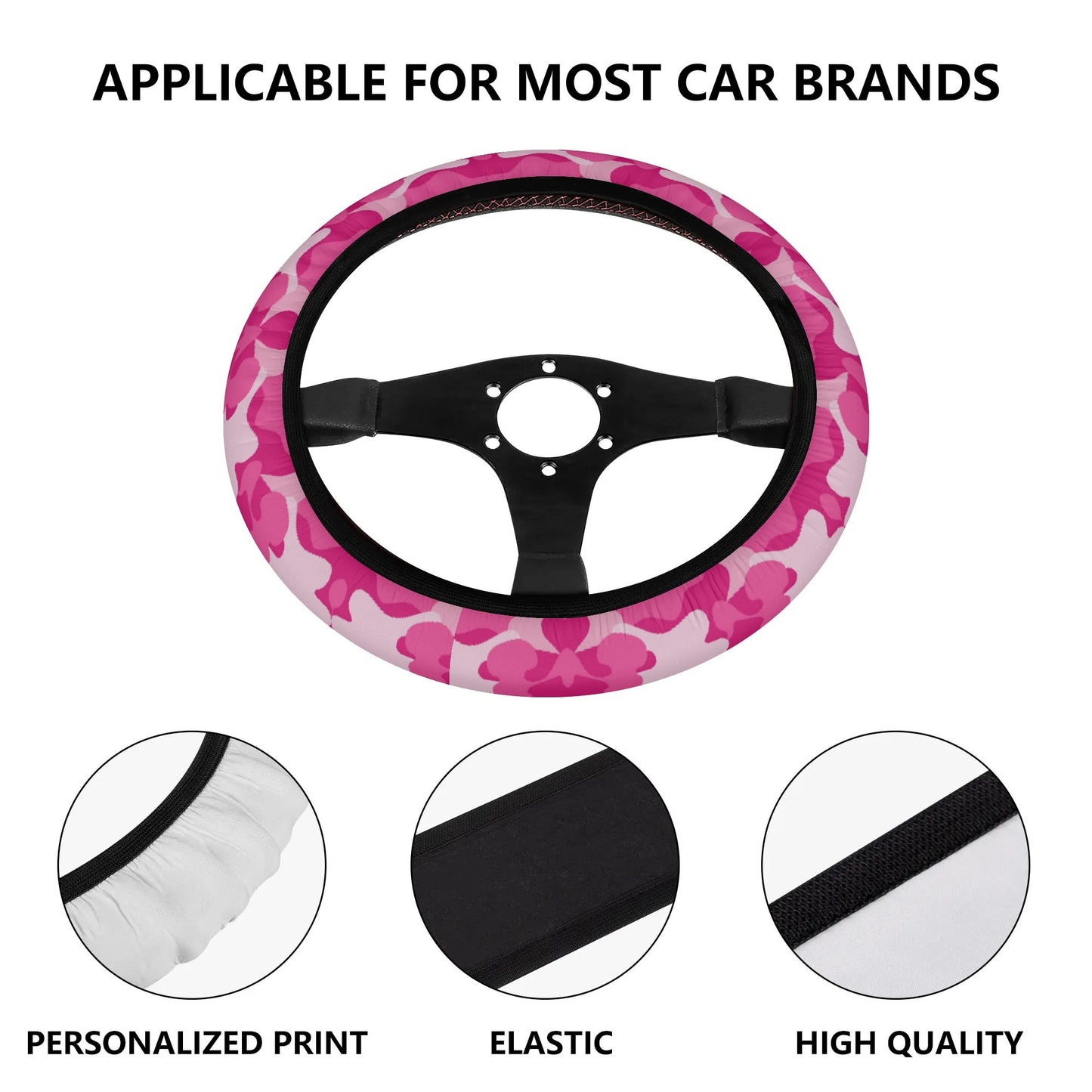 Pink Camo Car Steering Wheel Cover