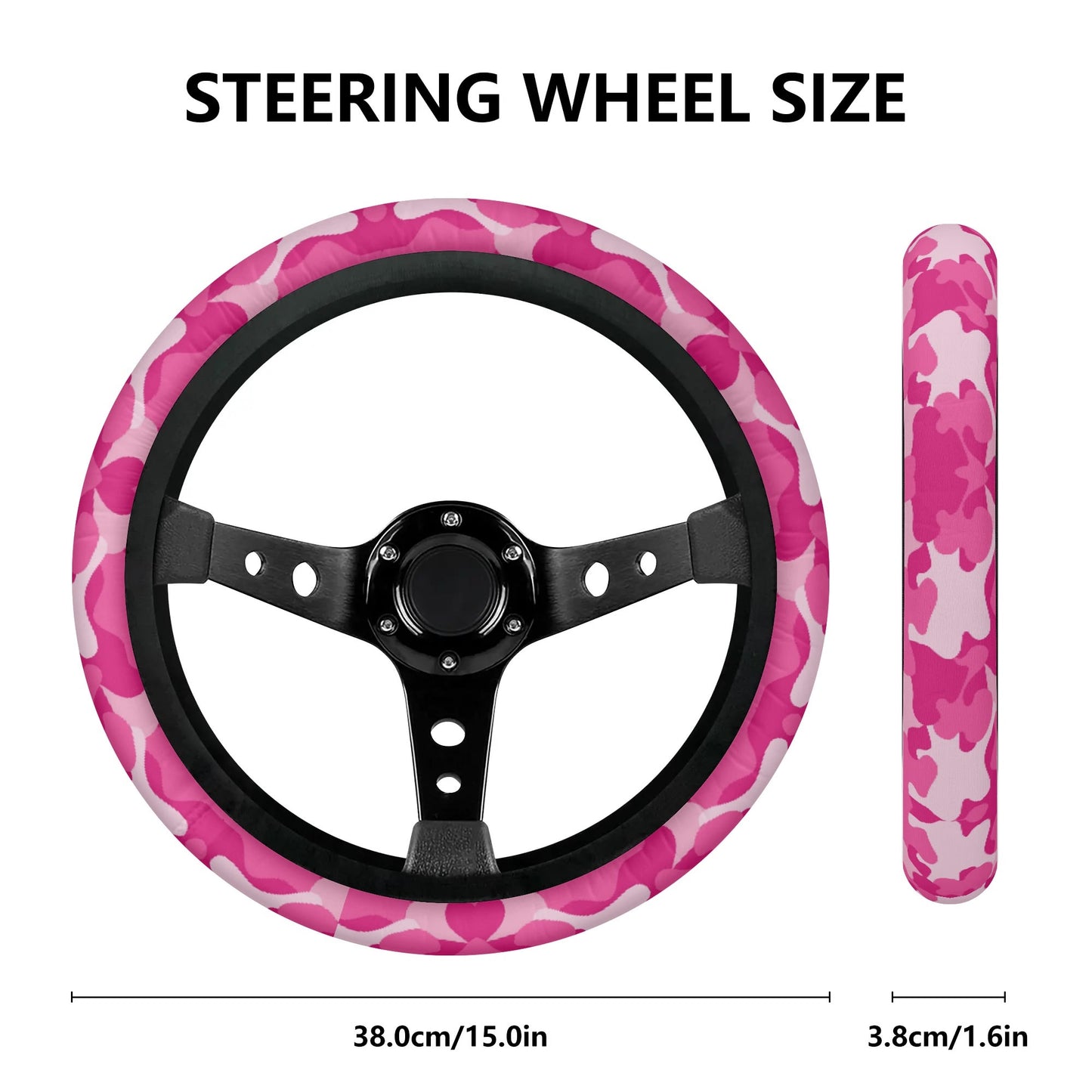 Pink Camo Car Steering Wheel Cover