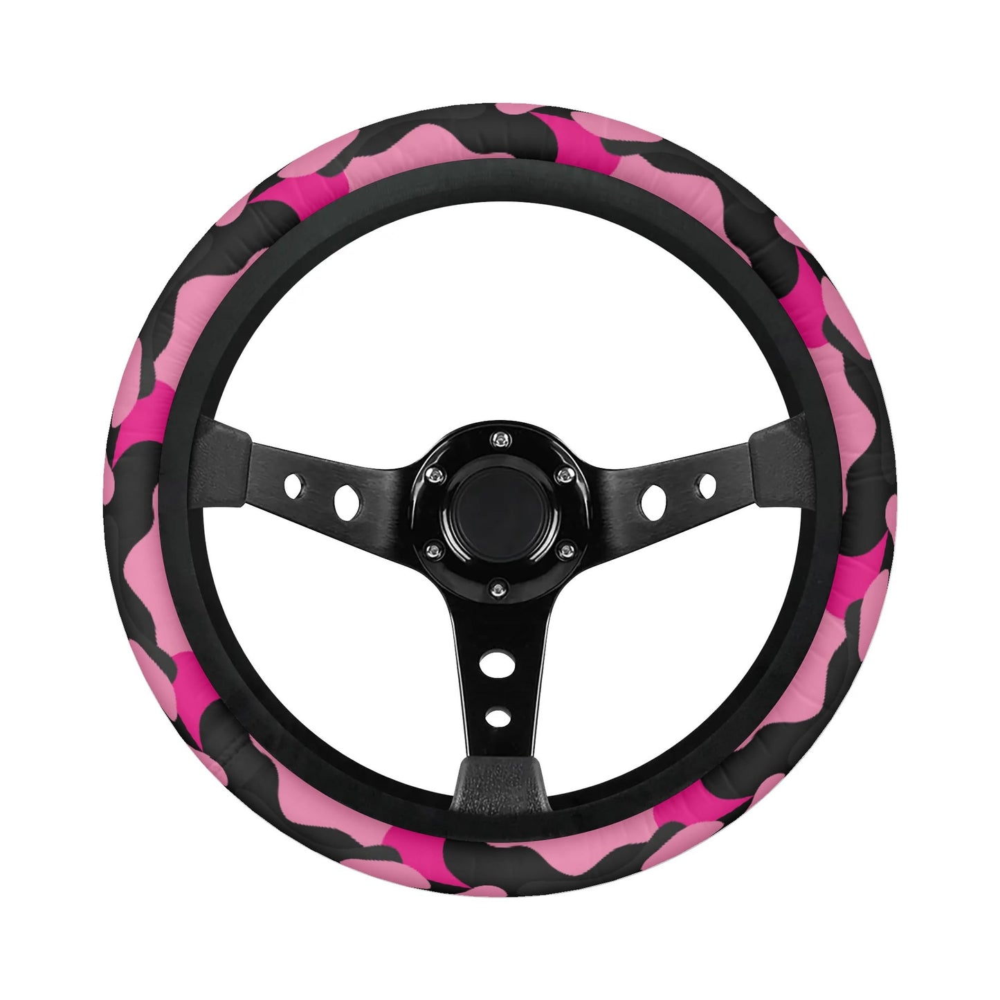 Pink & Black Camo Car Steering Wheel Cover