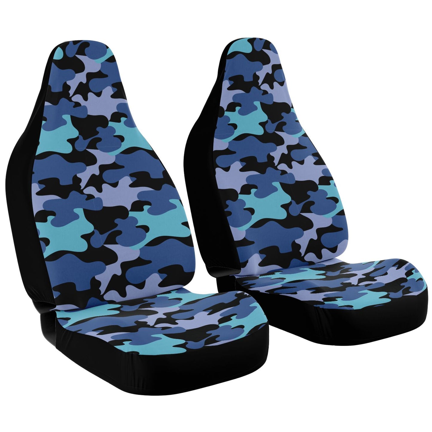 Blue Camo Car Seat Covers - Front Seat Cover or Full Set Front and Back Seat Cover Universal Fit