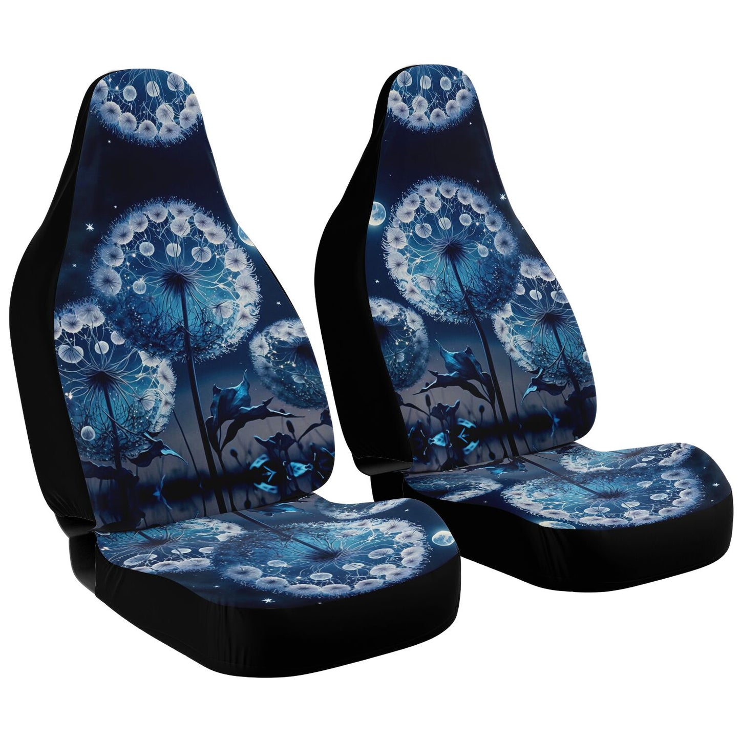 Blue Dandelion Car Seat Cover - Front Seat Cover or Full Set Front and Back Seat Cover Universal Fit