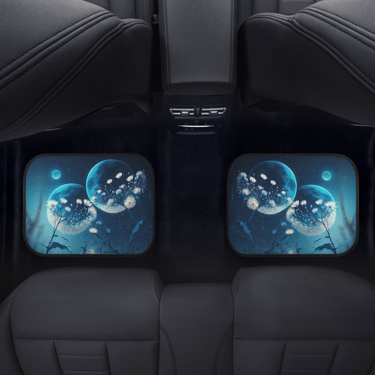 Blue Moon Dandelion Car Mats - Set of 2 or 4 Car Floor Mats Car Accessories