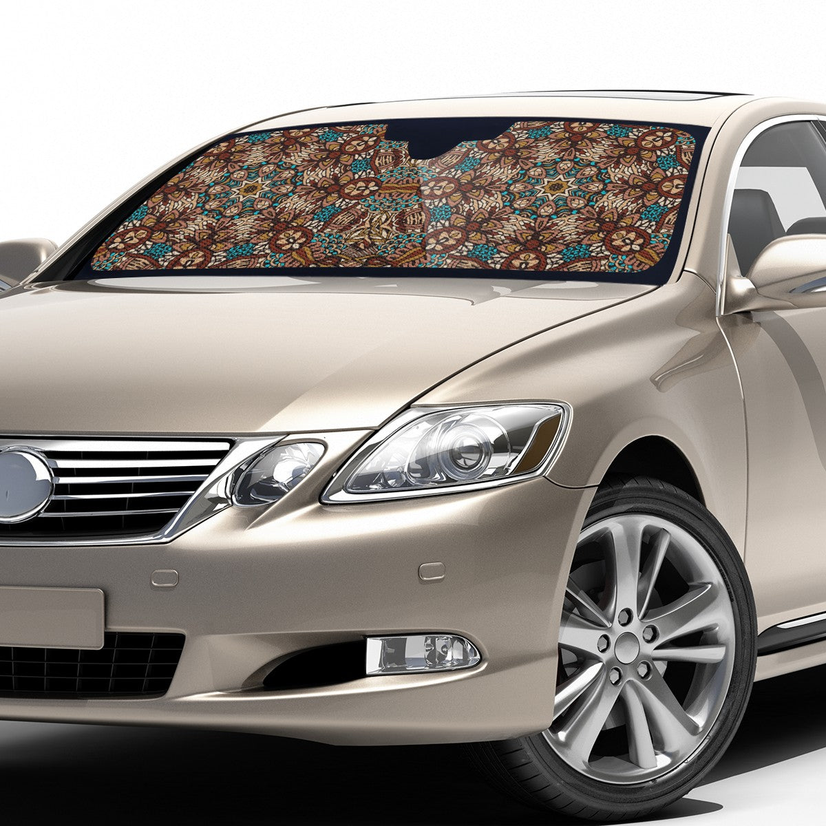 Blue And Brown Mandala Auto Sun Shade - Car Shade for Vehicle Windscreen Shield Sun Covers