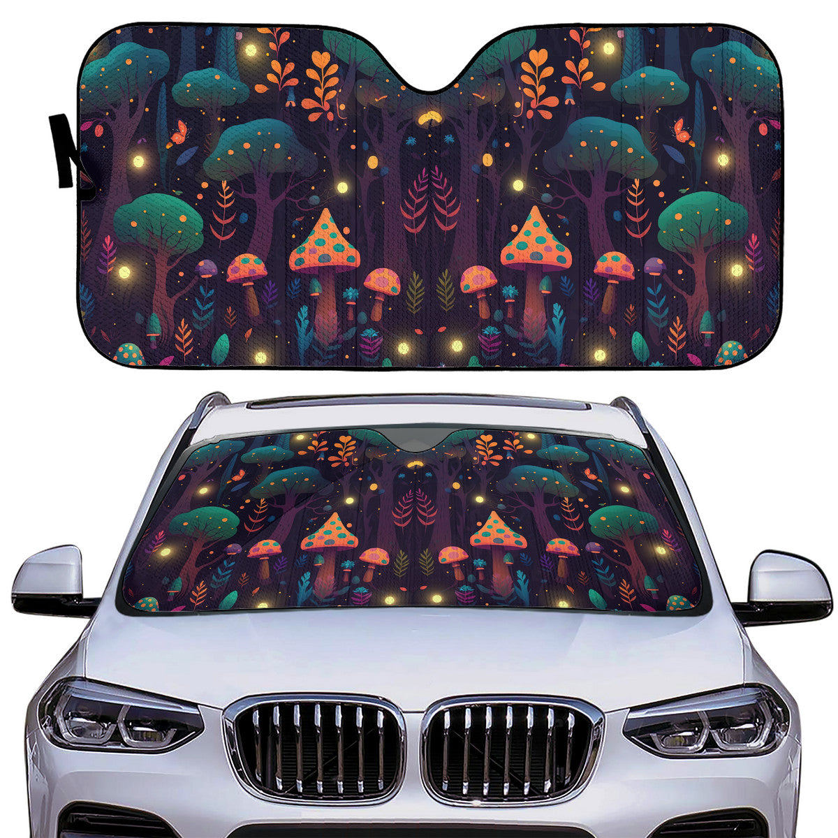 Whimsical Mushroom Forest Auto Sun Shade - Car Shades for Vehicle Windscreen Shield Sun Covers