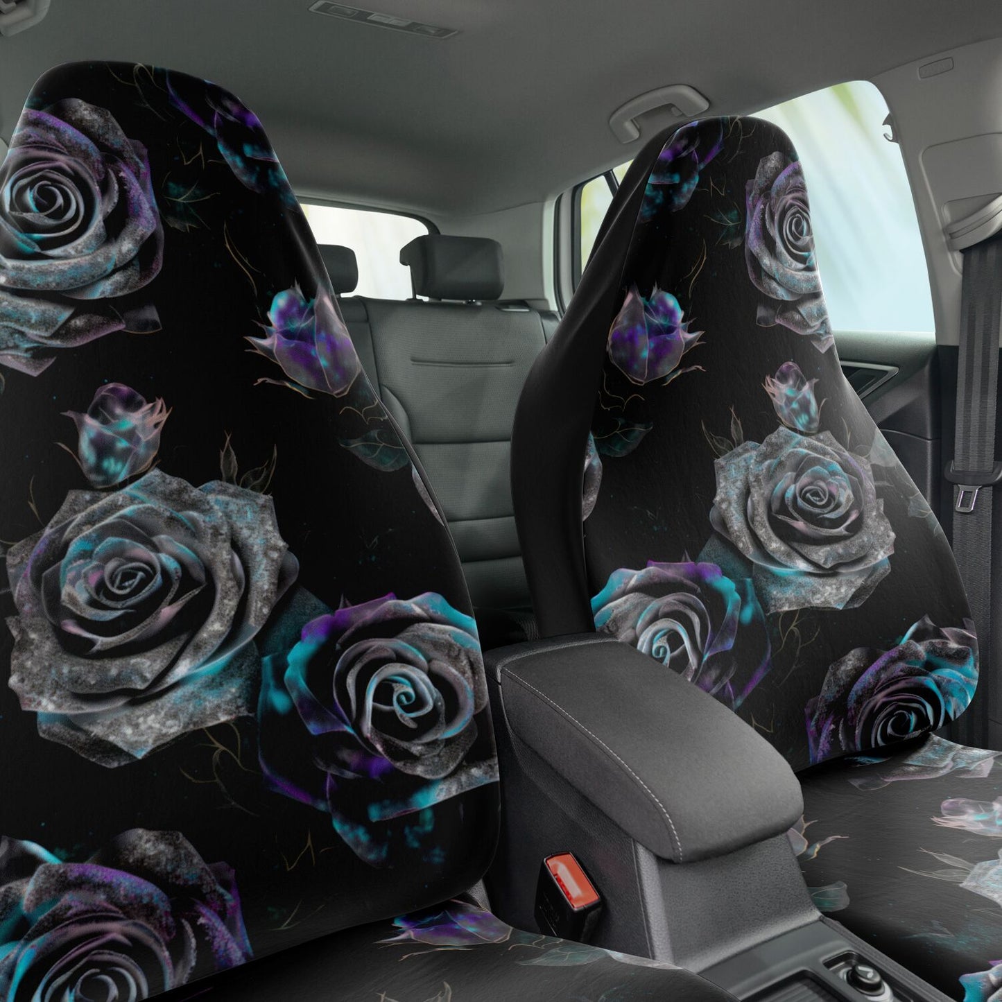 Gothic Rose Car Seat Cover - Front Seat Cover or Full Set Front and Back Seat Cover Universal Fit