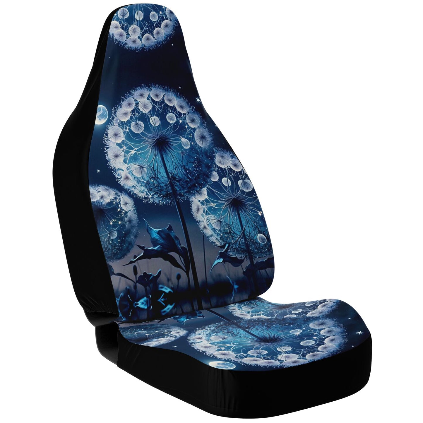 Blue Dandelion Car Seat Cover - Front Seat Cover or Full Set Front and Back Seat Cover Universal Fit