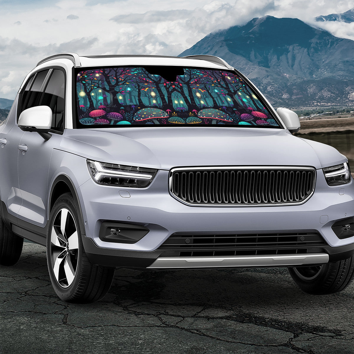 Glowing Mushroom Forest Auto Sun Shade - Car Shades for Vehicle Windscreen Shield Sun Covers