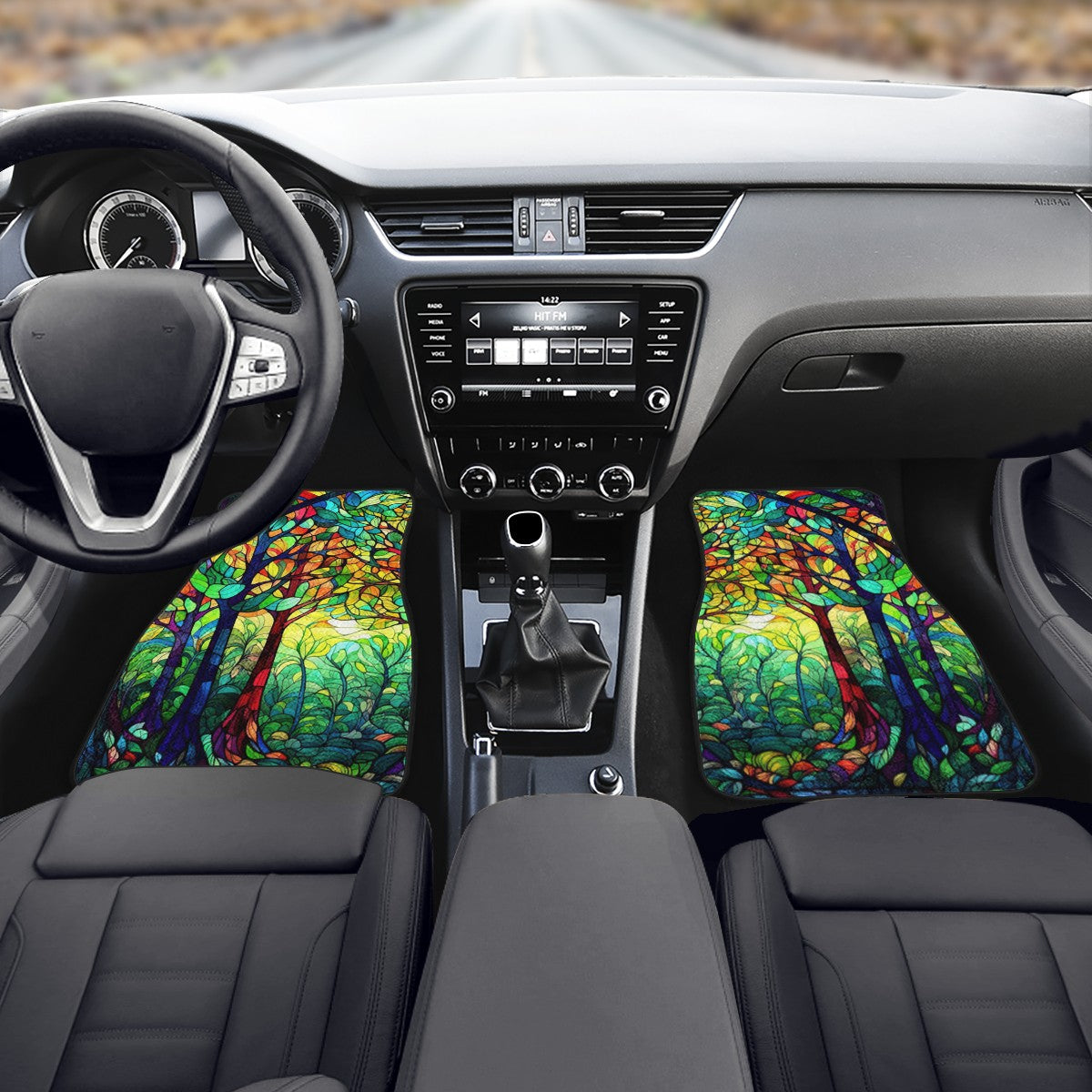 Dark Stained Glass Car Mats - Set of 2 or 4 Car Floor Mats Car Accessories
