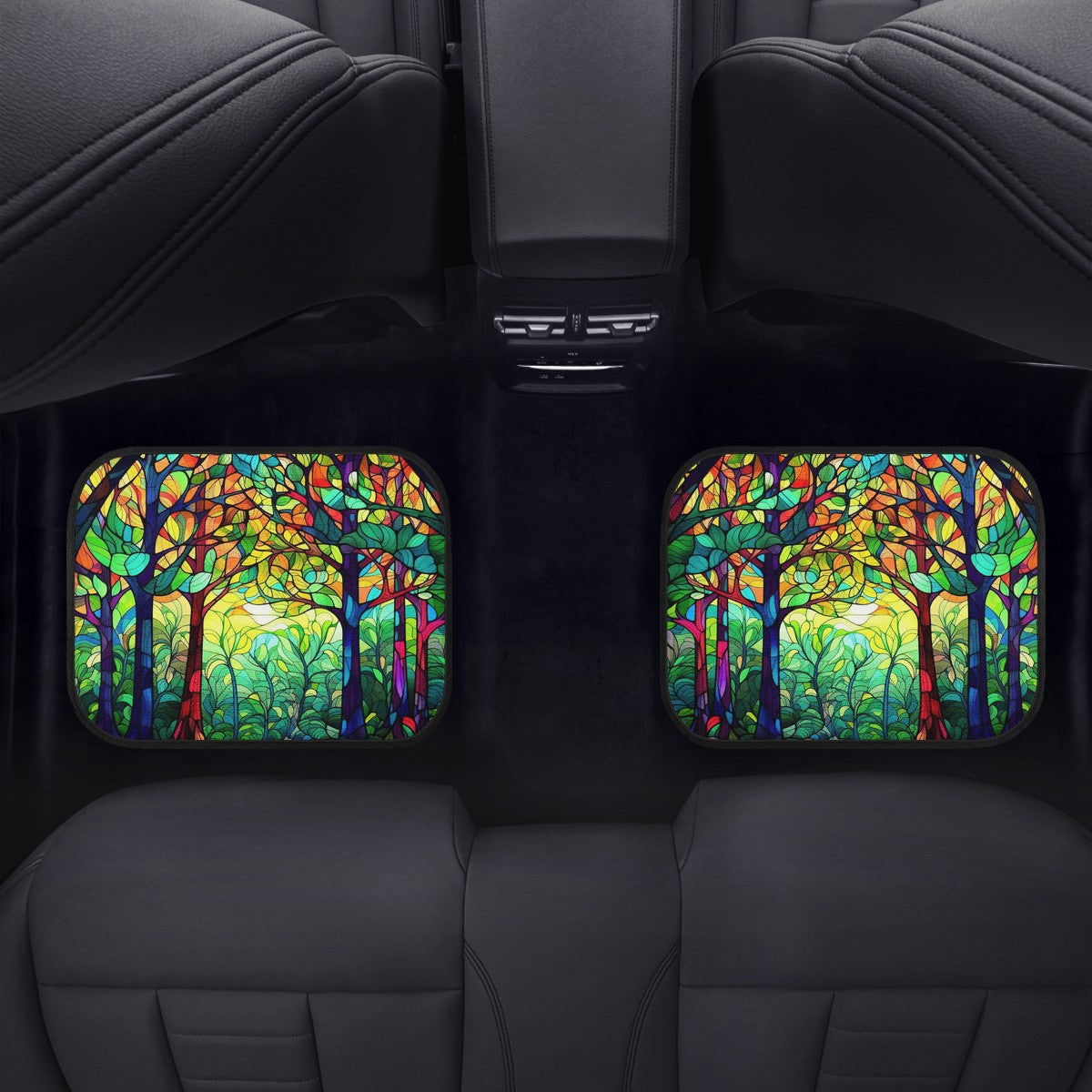 Dark Stained Glass Car Mats - Set of 2 or 4 Car Floor Mats Car Accessories