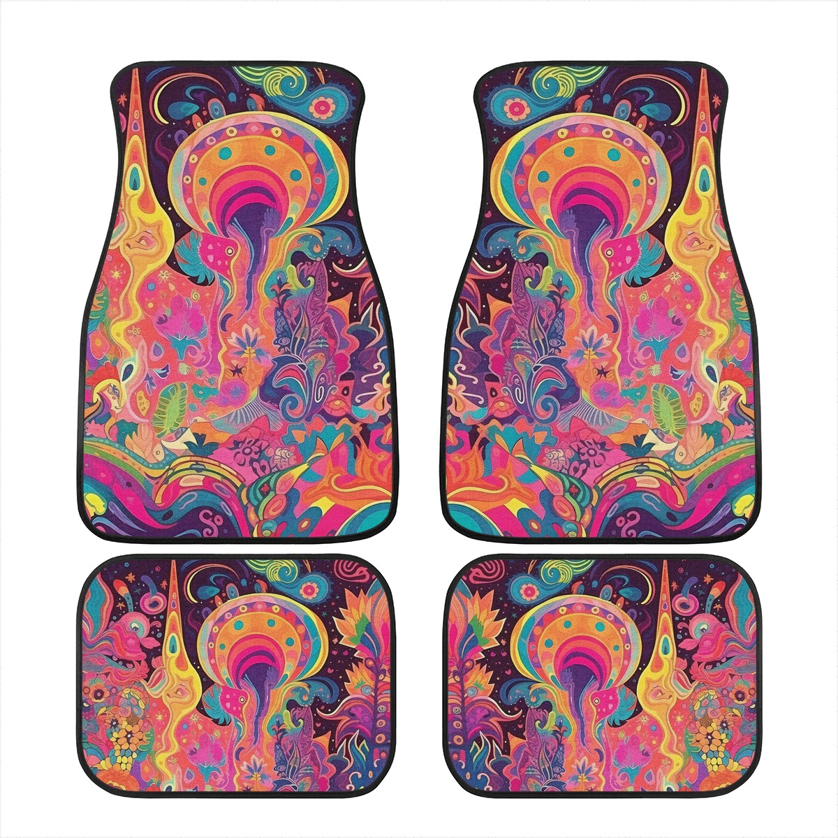 Psychedelic Spaceships Car Mats - Set of 2 or 4 Car Floor Mats Car Accessories