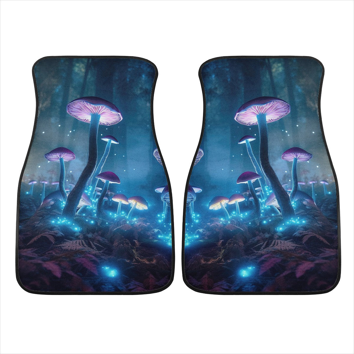 Blue Mushrooms Car Mats - Set of 2 or 4 Car Floor Mats Car Accessories