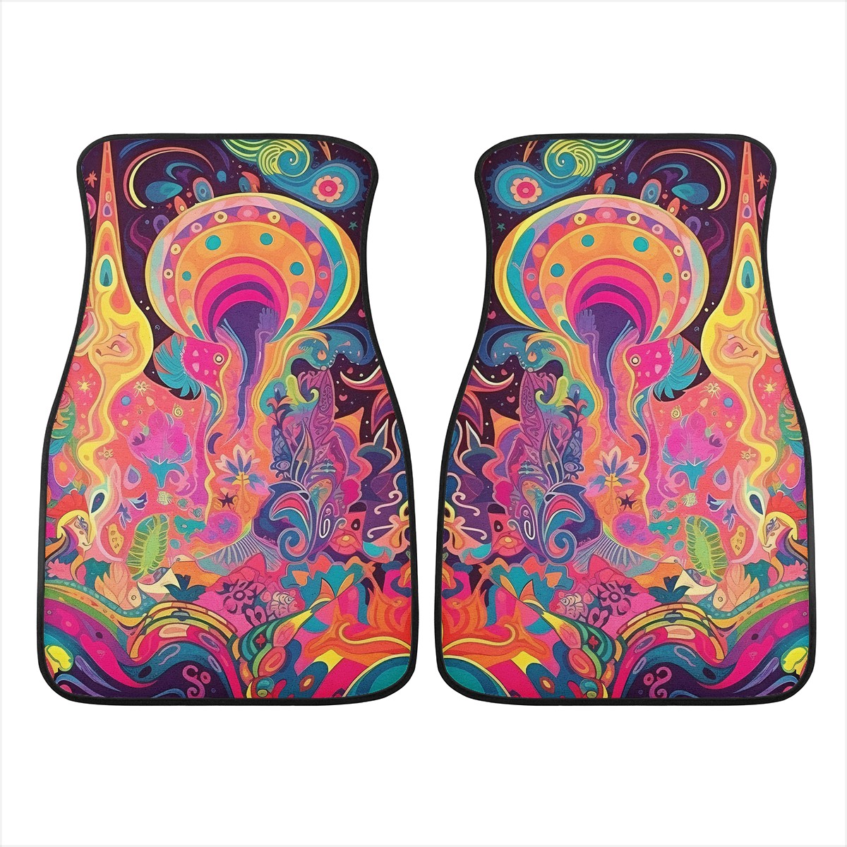 Psychedelic Spaceships Car Mats - Set of 2 or 4 Car Floor Mats Car Accessories
