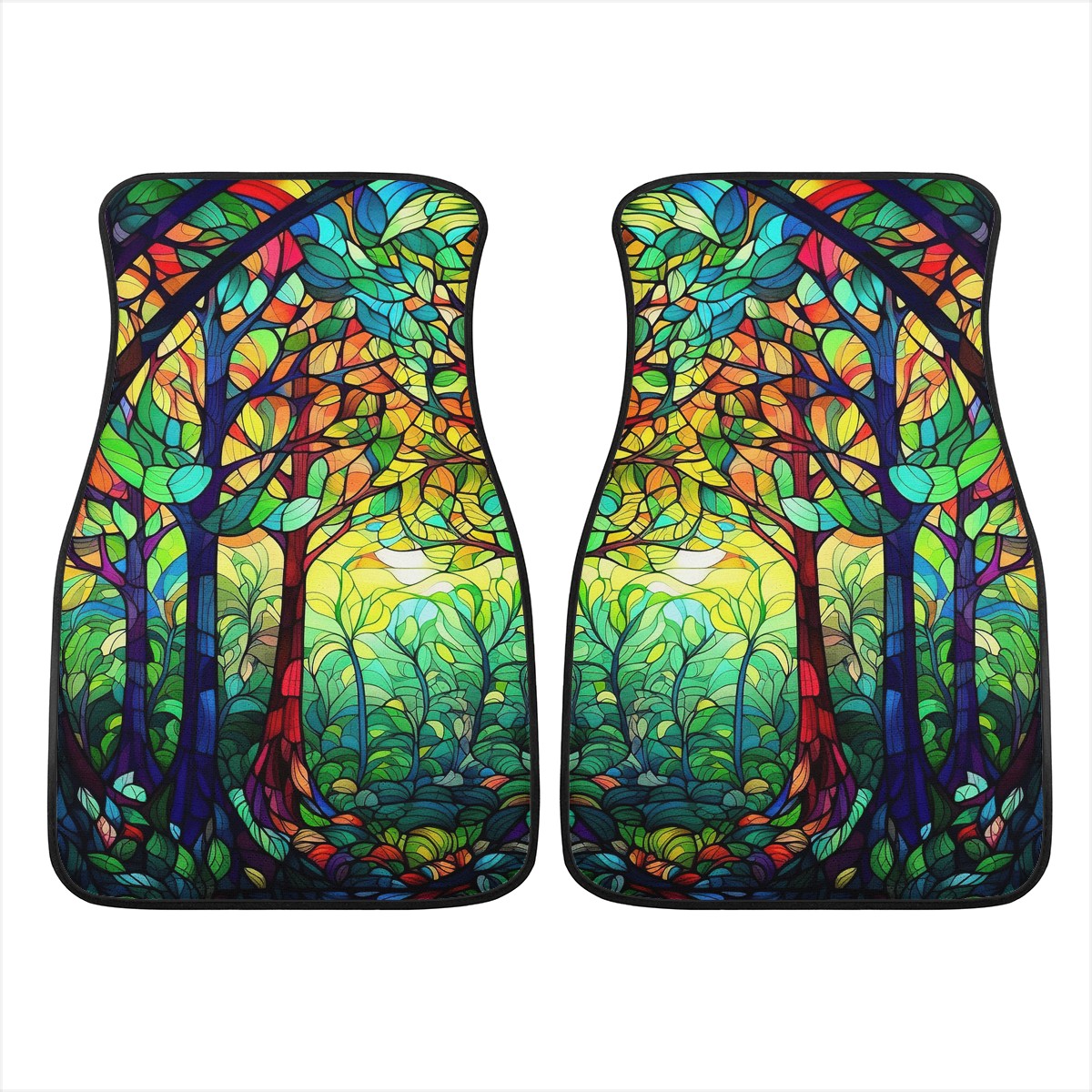 Dark Stained Glass Car Mats - Set of 2 or 4 Car Floor Mats Car Accessories