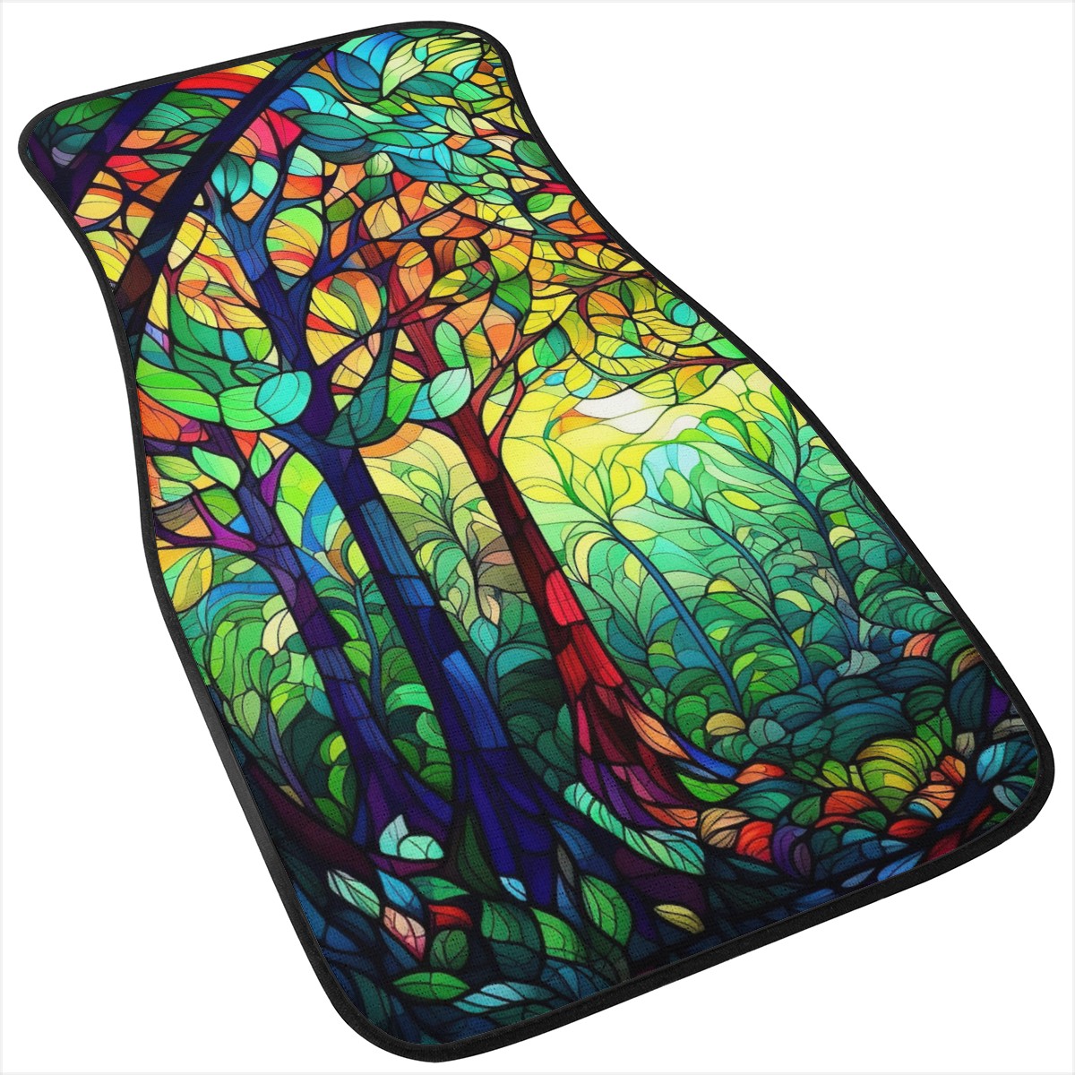 Dark Stained Glass Car Mats - Set of 2 or 4 Car Floor Mats Car Accessories