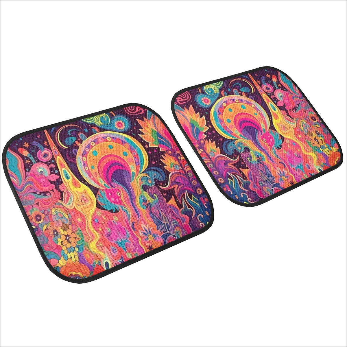 Psychedelic Spaceships Car Mats - Set of 2 or 4 Car Floor Mats Car Accessories