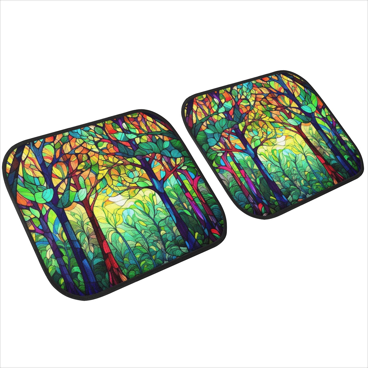 Dark Stained Glass Car Mats - Set of 2 or 4 Car Floor Mats Car Accessories