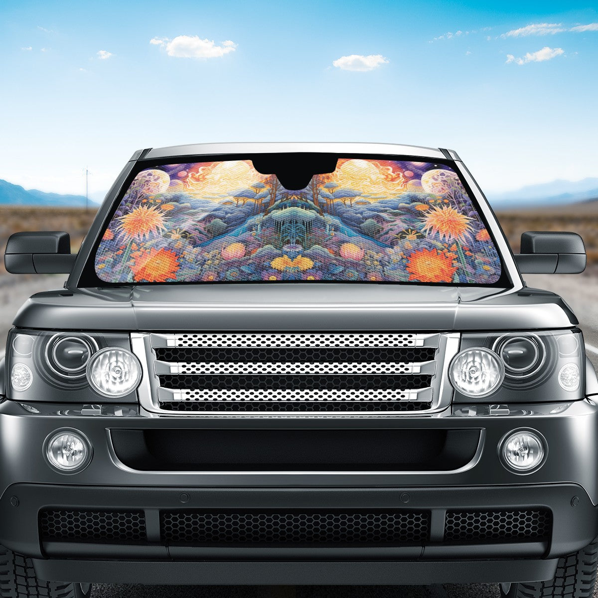 Red Sky Moon Scape Auto Sun Shade - Car Shade for Vehicle Windscreen Shield Sun Covers