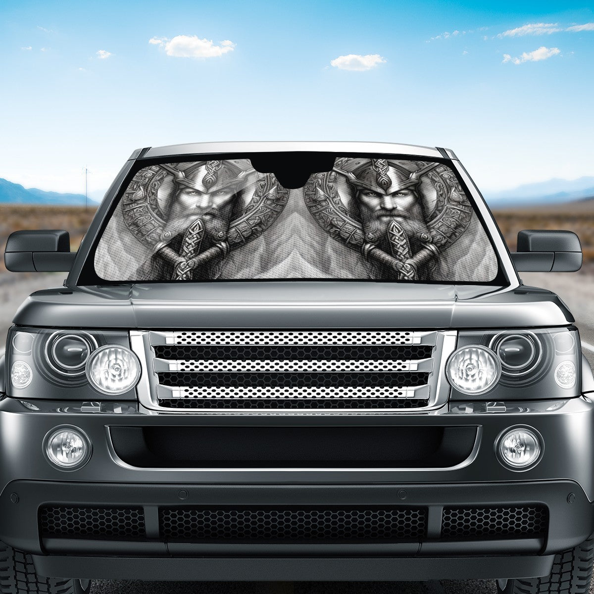 Viking Warrior Auto Sun Shade - Car Shade for Vehicle Windscreen Shield Sun Covers