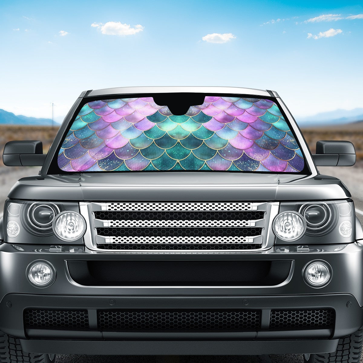 Mermaid Scales Purple Green Auto Sun Shade - Car Shade for Vehicle Windscreen Shield Sun Covers