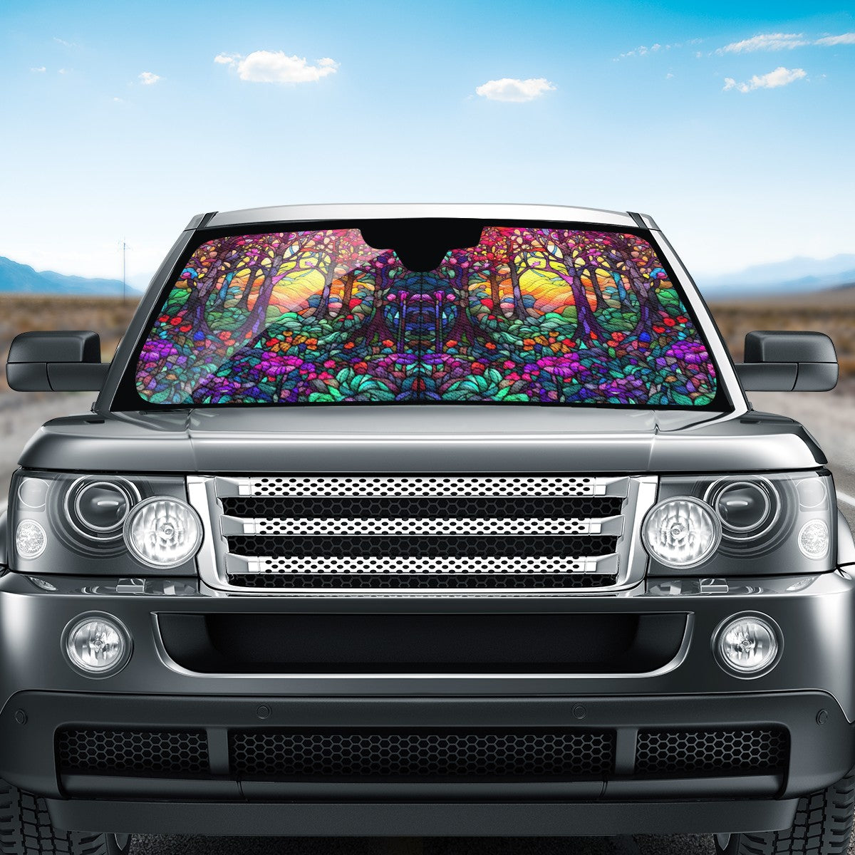 Pink Stained Glass Auto Sun Shade - Car Shade for Vehicle Windscreen Shield Sun Covers
