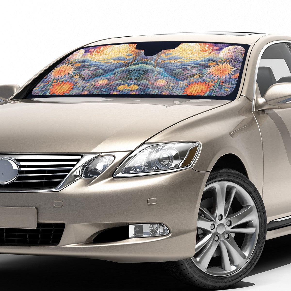 Red Sky Moon Scape Auto Sun Shade - Car Shade for Vehicle Windscreen Shield Sun Covers