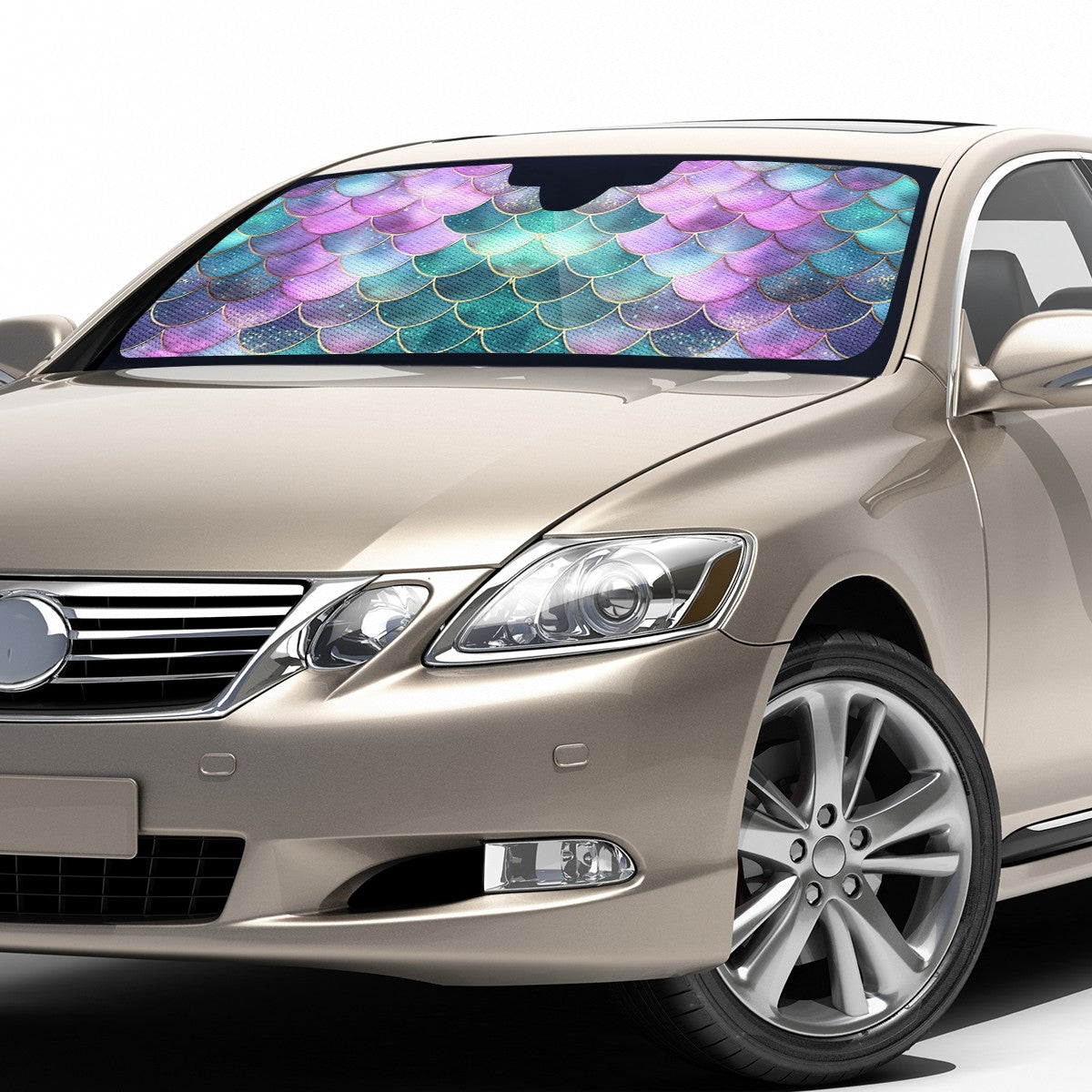 Mermaid Scales Purple Green Auto Sun Shade - Car Shade for Vehicle Windscreen Shield Sun Covers