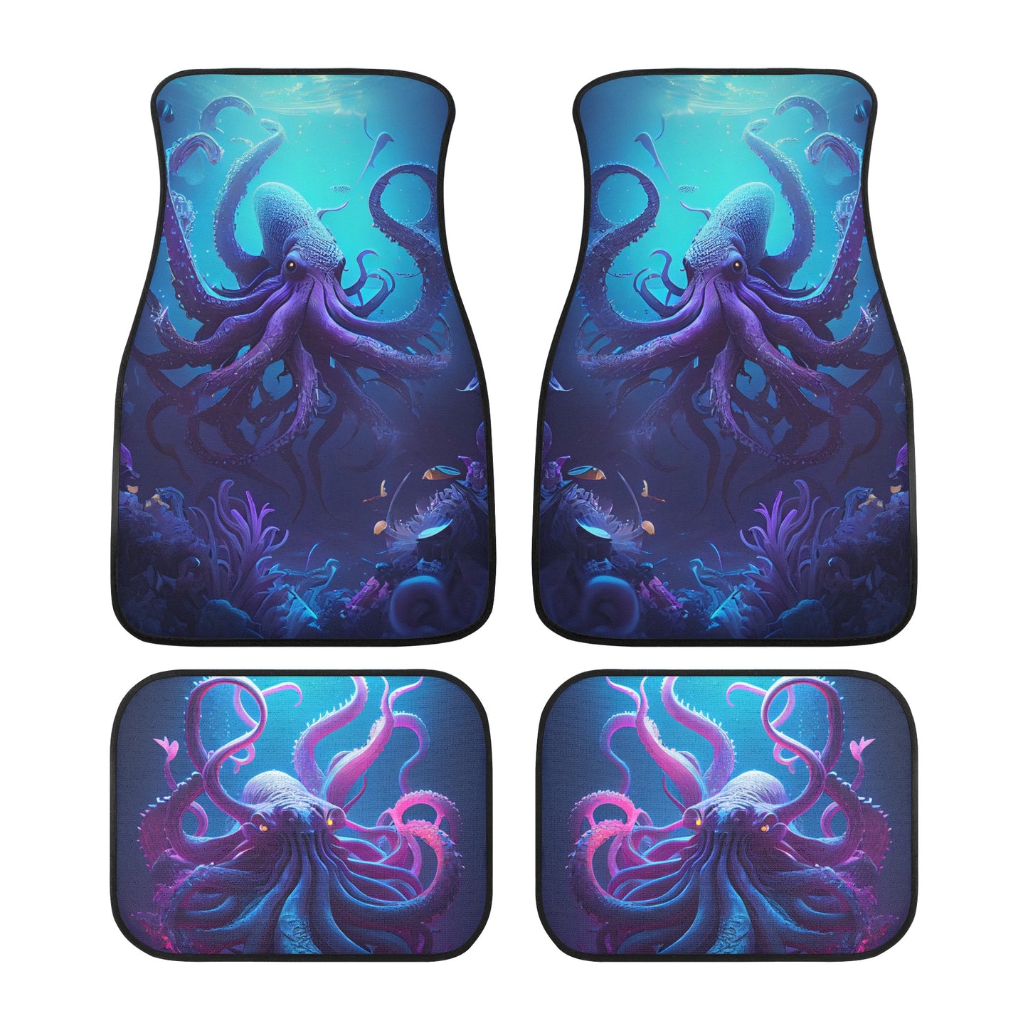 Kraken Sea Monster Car Mats - Set of 2 or 4 Car Floor Mats Car Accessories