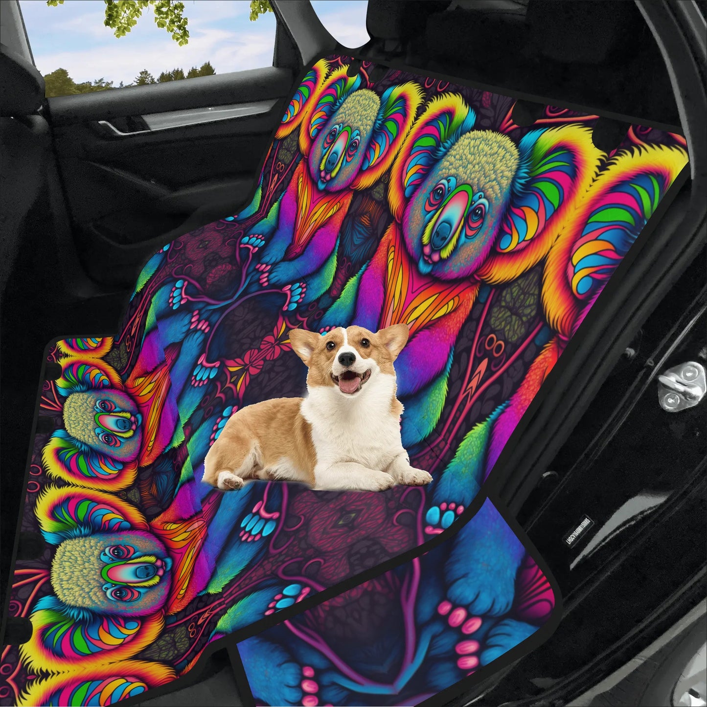 Psycho Koala Car Pet Seat Cover - Waterproof Back Seat Cover Pet Hammock Dog Seat Protector