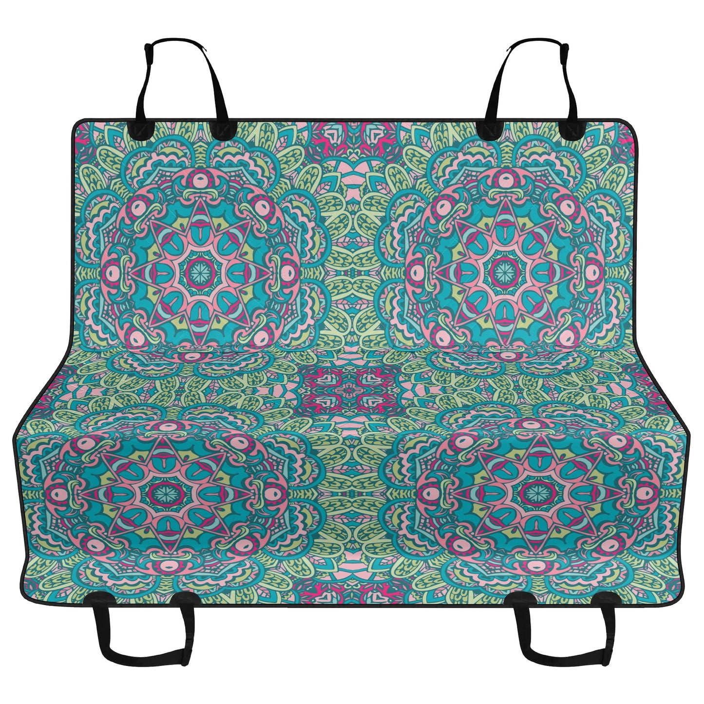 Blue Green Mandala Pet Seat Cover - Waterproof Back Seat Cover Pet Hammock Dog Seat Protector