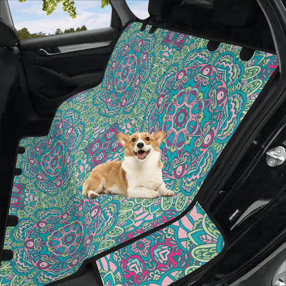 Blue Green Mandala Pet Seat Cover - Waterproof Back Seat Cover Pet Hammock Dog Seat Protector