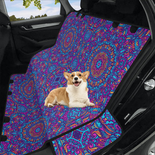 Purple Blue Mandala Pet Seat Cover - Waterproof Back Seat Cover Pet Hammock Dog Seat Protector