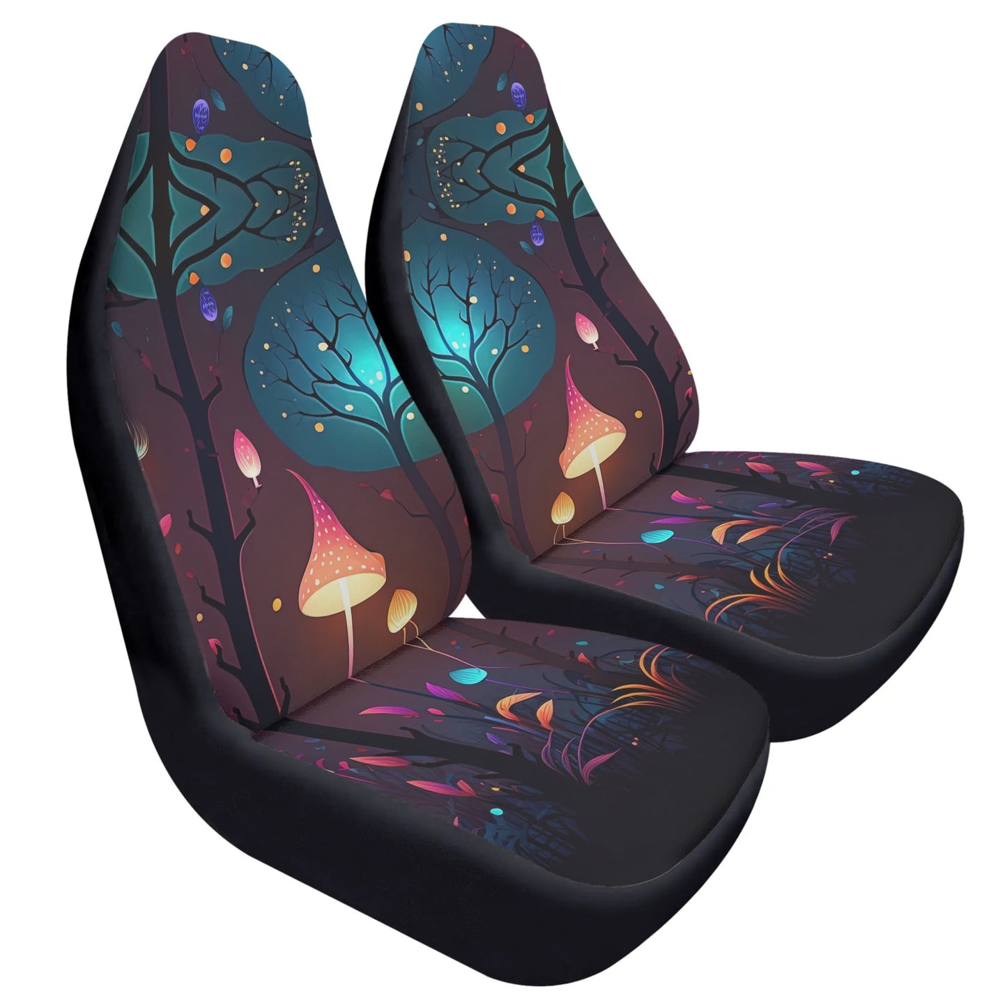 Magical Mushroom Forest Car Seat Cover - Front Seat Cover or Full Set Front and Back Seat Cover Universal Fit