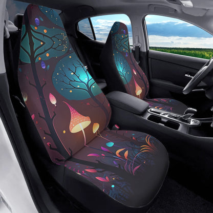 Magical Mushroom Forest Car Seat Cover - Front Seat Cover or Full Set Front and Back Seat Cover Universal Fit