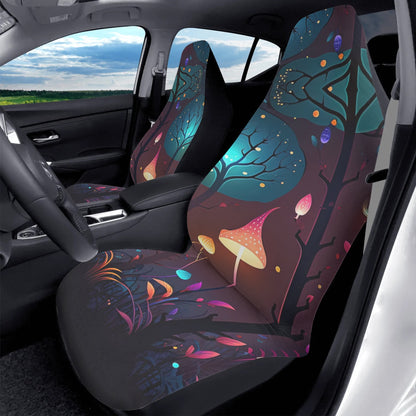 Magical Mushroom Forest Car Seat Cover - Front Seat Cover or Full Set Front and Back Seat Cover Universal Fit