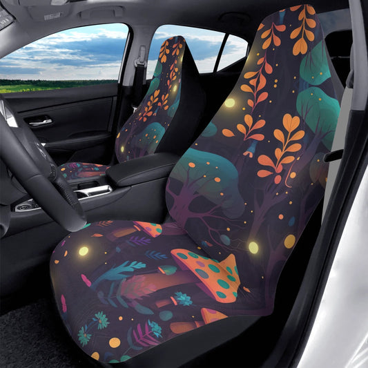 Whimsical Mushroom Forest Car Seat Cover - Front Seat Cover or Full Set Front and Back Seat Cover Universal Fit