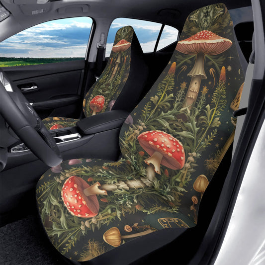 Wild Mushroom Foraging  Car Seat Cover - Front Seat Cover or Full Set Front and Back Seat Cover Universal Fit