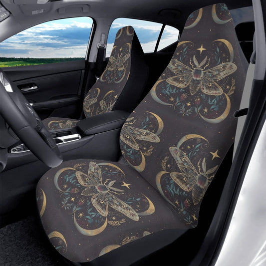 Luna Moth Repeat Car Seat Cover - Front Seat Cover or Full Set Front and Back Seat Cover Universal Fit