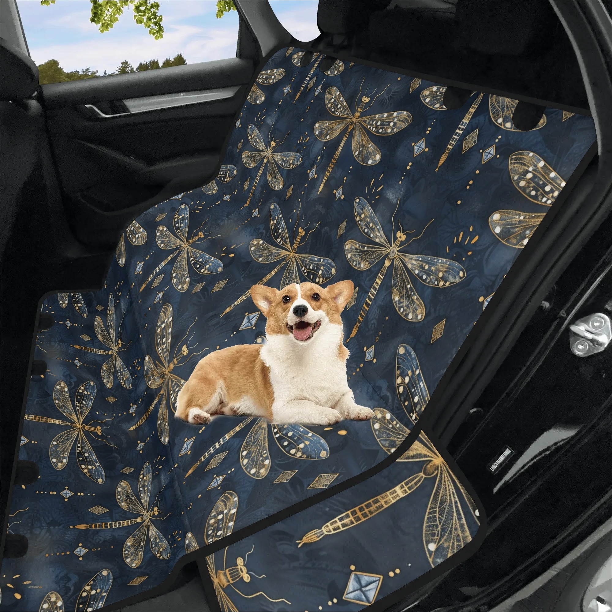 Golden damask Pattern Car Back Seat Pet Covers, outlet Backseat Seat Covers, Seat Protector, Car Accessories, Abstract Art