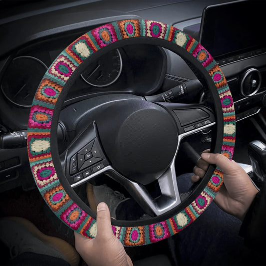 Granny Squares Car Steering Wheel Cover