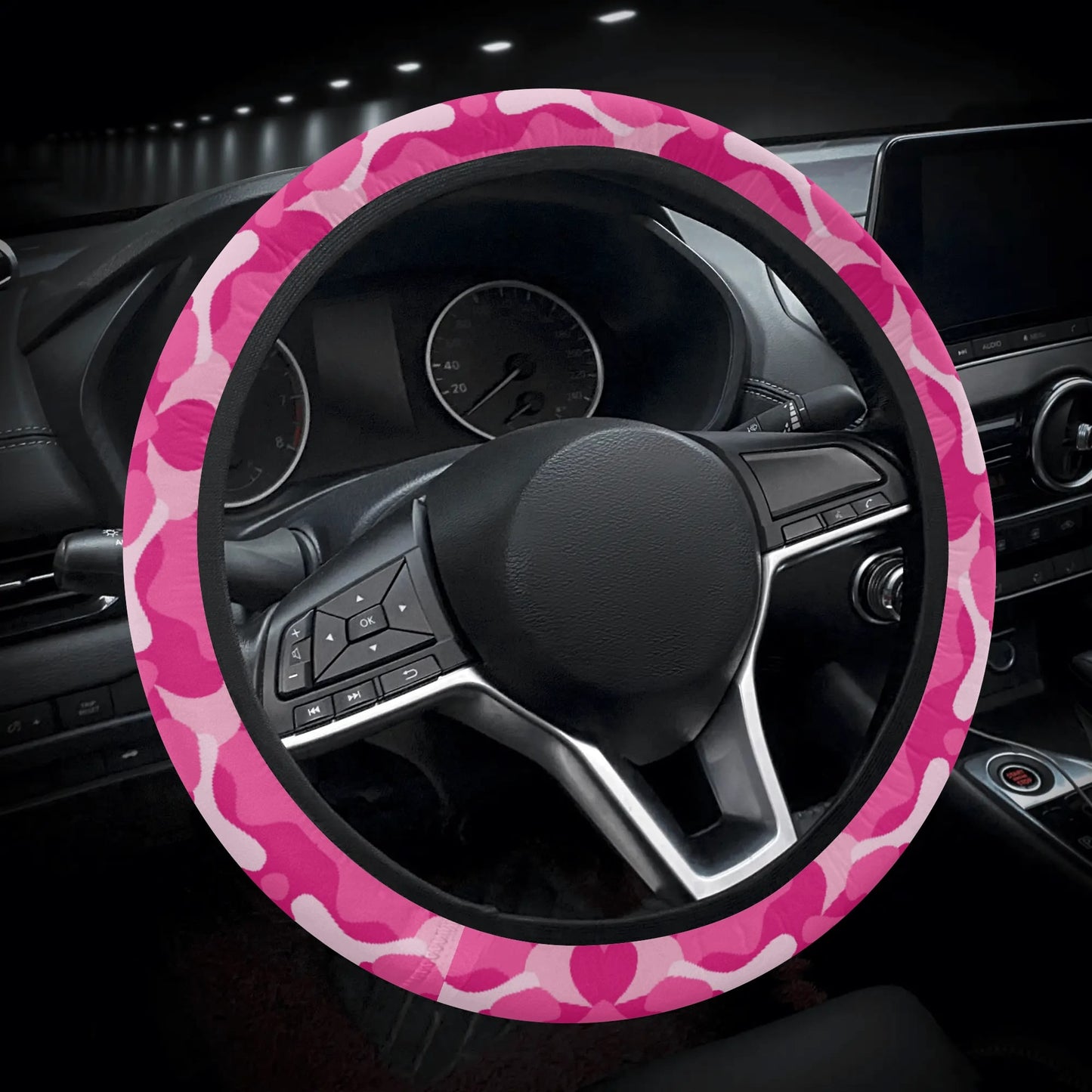 Pink Camo Car Steering Wheel Cover