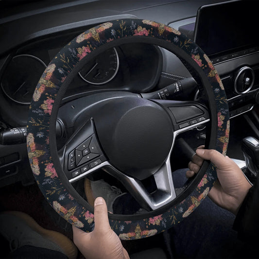 Luna Moth Pink Car Steering Wheel Cover