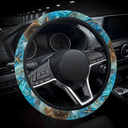 Blue Sea Shells Car Steering Wheel Cover