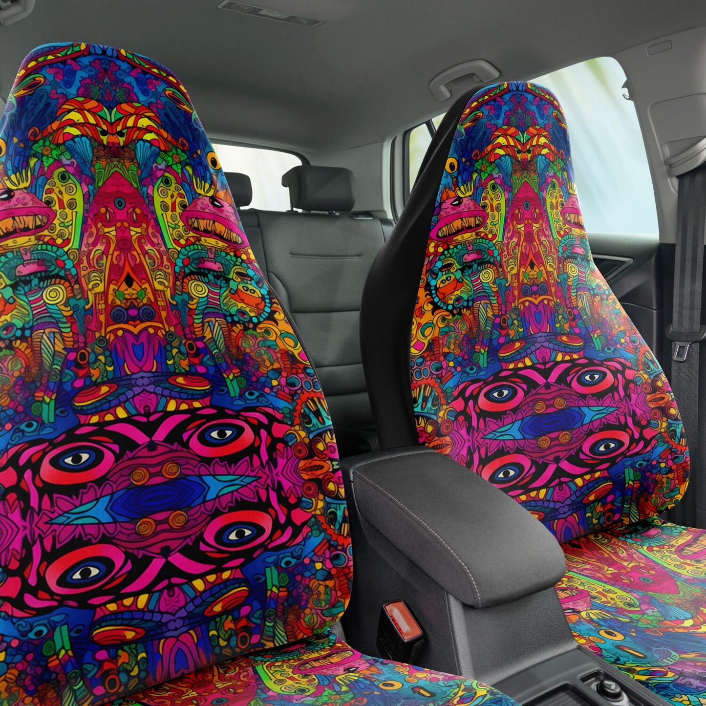 Psychedelic Landscape 2 Car Seat Cover - Front Seat Cover or Full Set Front and Back Seat Cover Universal Fit