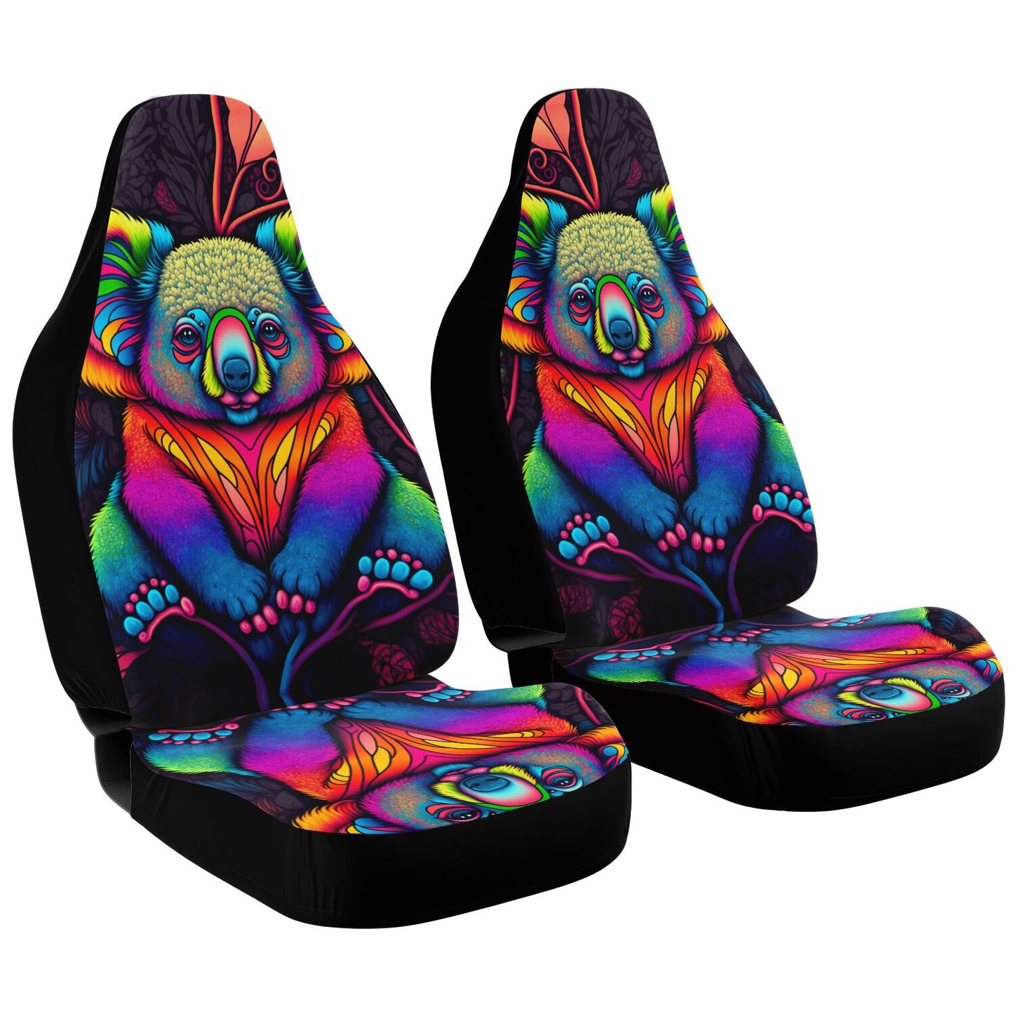 Psycho Koala Car Seat Cover - Front Seat Cover or Full Set Front and Back Seat Cover Universal Fit