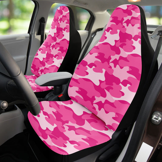 Pink Camo Car Seat Covers - Front Seat Cover or Full Set Front and Back Seat Cover Universal Fit