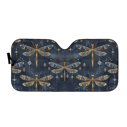 Blue Gold Dragonfly Sun Shade Auto Sun Shades - Car Shade for Vehicle Windscreen Shield Sun