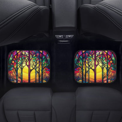 Yellow Tree Stained Glass Car Mats - Set of 2 or 4 Car Floor Mats Car Accessories