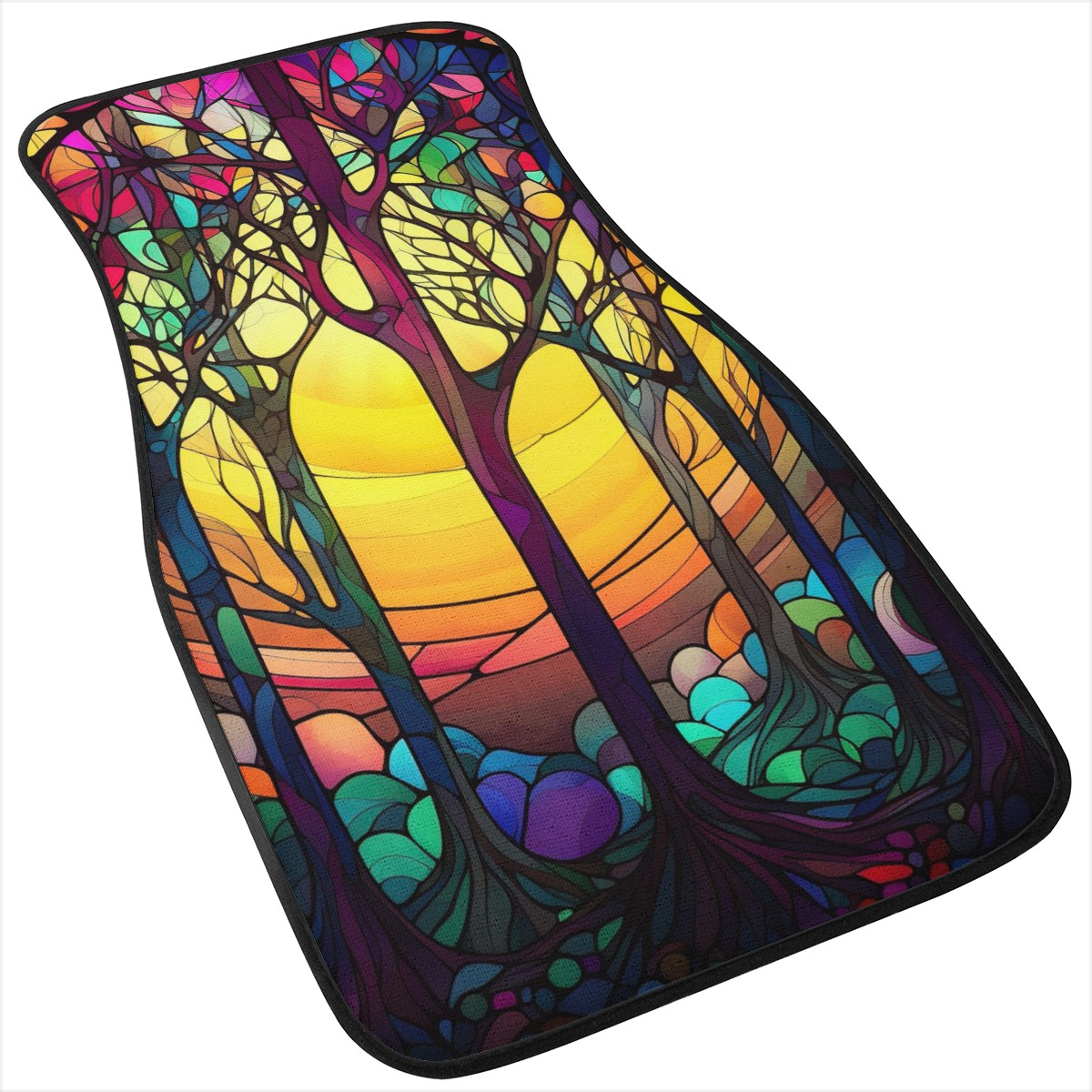 Yellow Tree Stained Glass Car Mats - Set of 2 or 4 Car Floor Mats Car Accessories