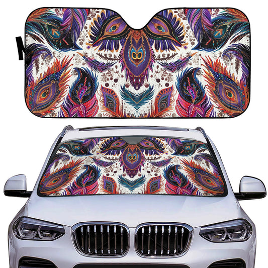 Tribal Feathers Auto Sun Shade - Car Shades for Vehicle Windscreen Shield Sun Covers