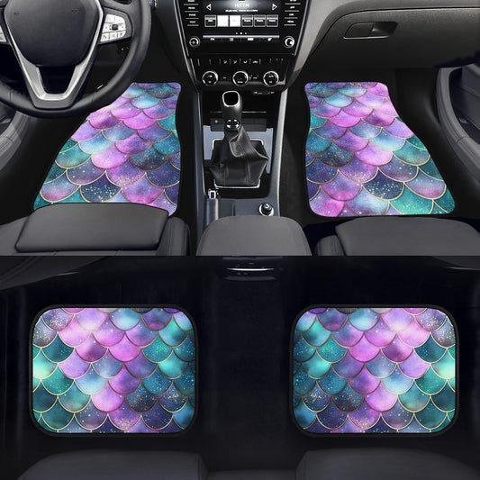 Mermaid Scales Purple Green Car Mats  - Set of 2 or 4 Car Floor Mats Car Accessories